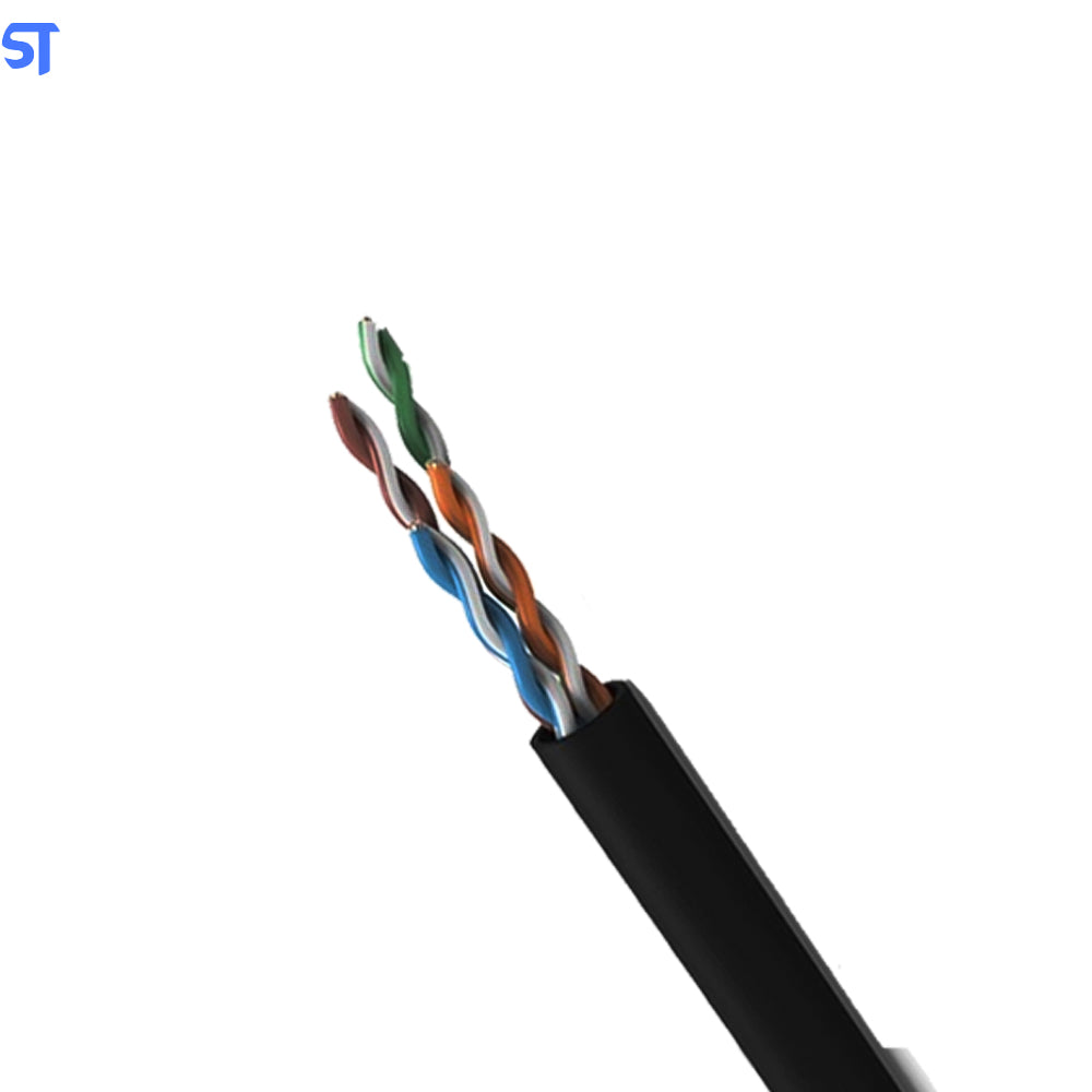Metro de Cabo de Rede Cat. 5E 100% Cobre LAN U/UTP 24AWGX4P LAN Maxx Preto